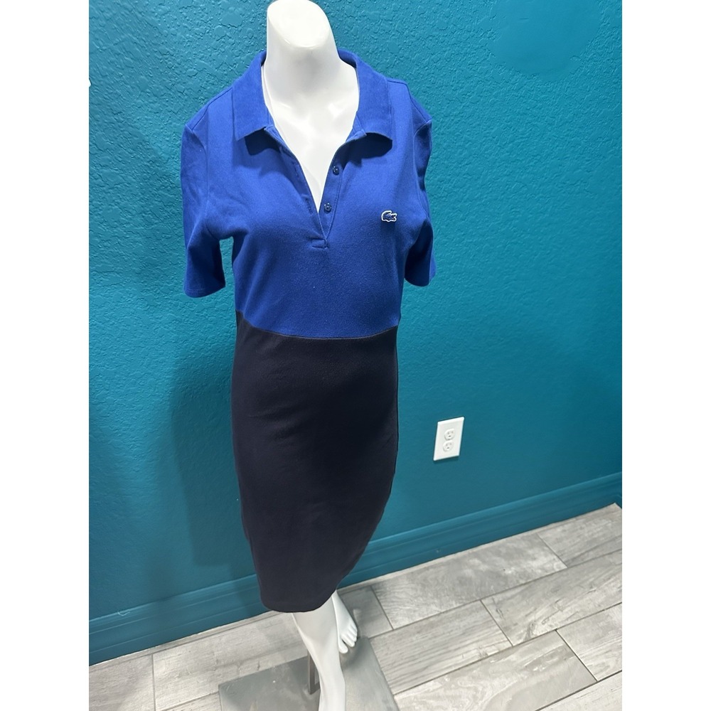 Lacoste Live Women's Blue/Black Color Block Bodycon Dress M‎